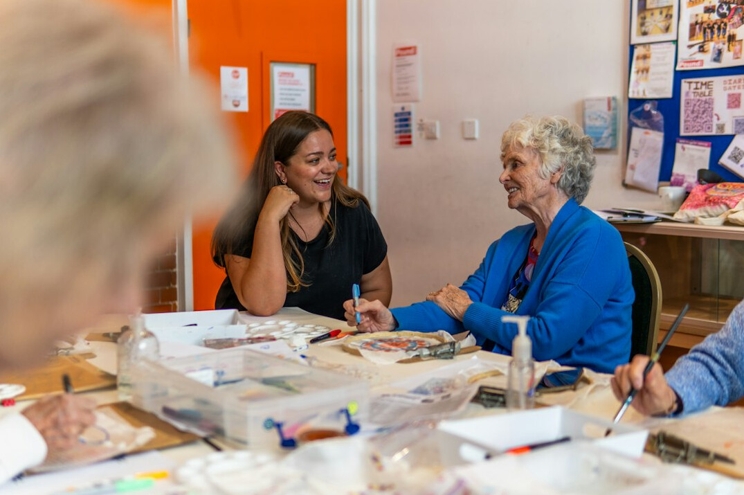 senior woman painting